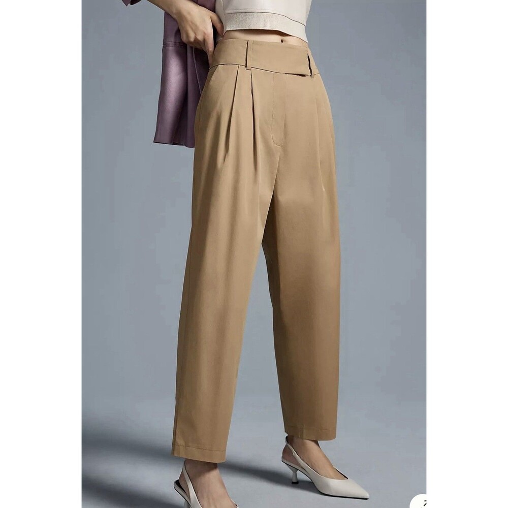 Anthropologie Exquise Barrel-Leg Chino Pants size M
